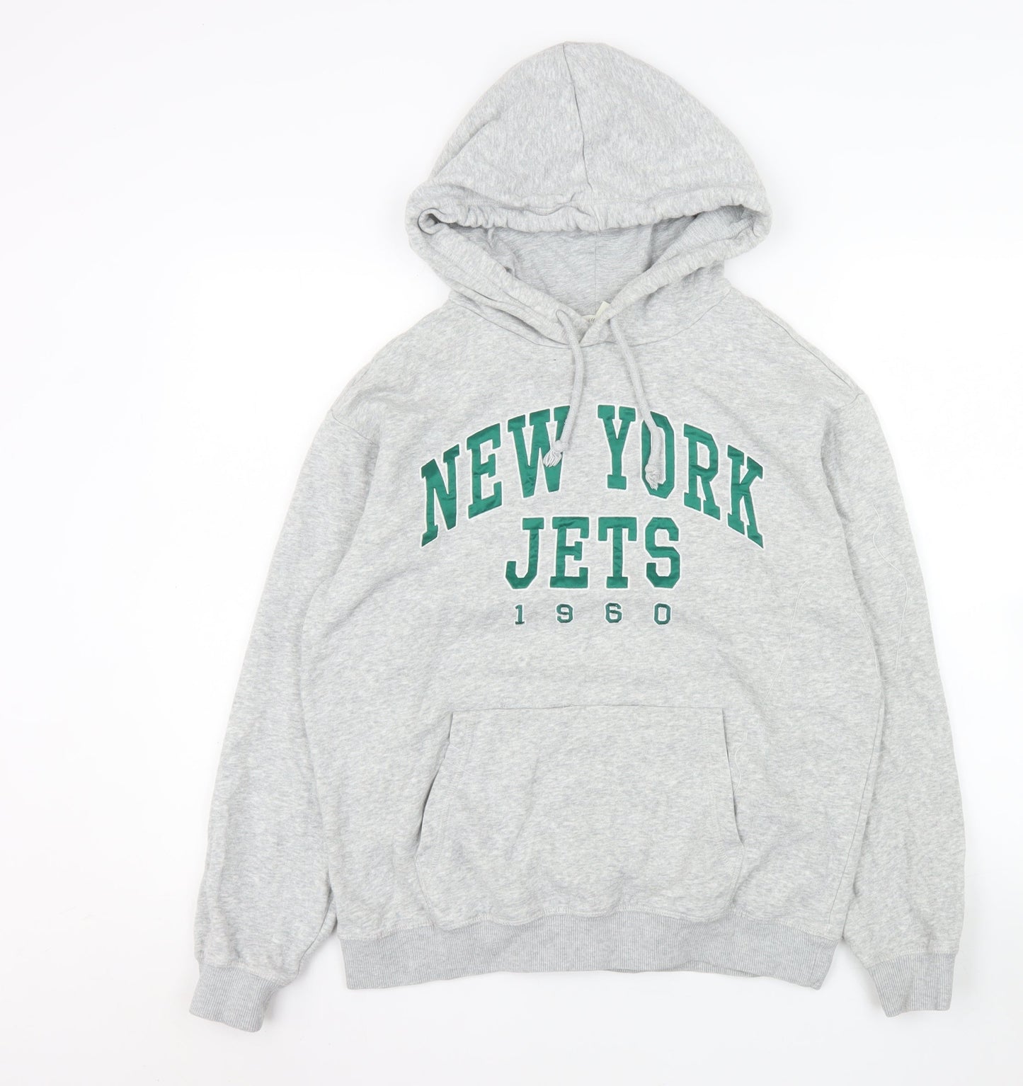 H&M Womens Grey New York Jets 1960 Hooded Pullover Hoodie XS