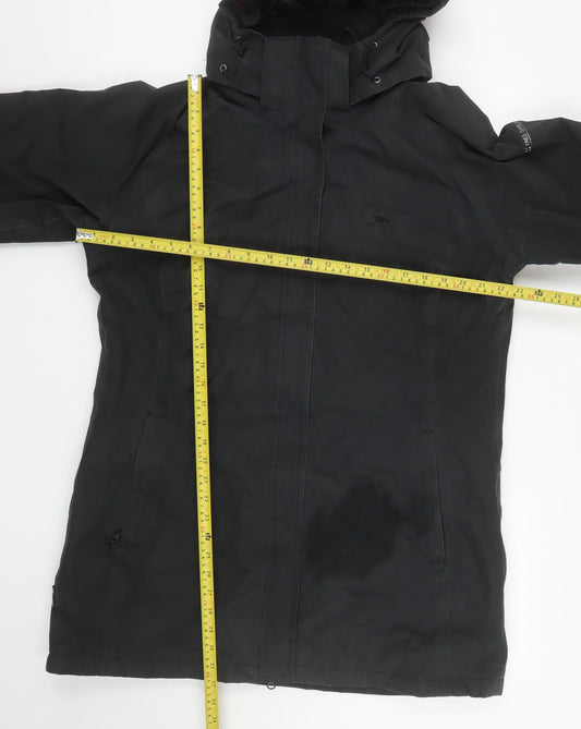 Trespass Womens Black 2XL Waterproof Parka Coat Hooded Long Sleeve