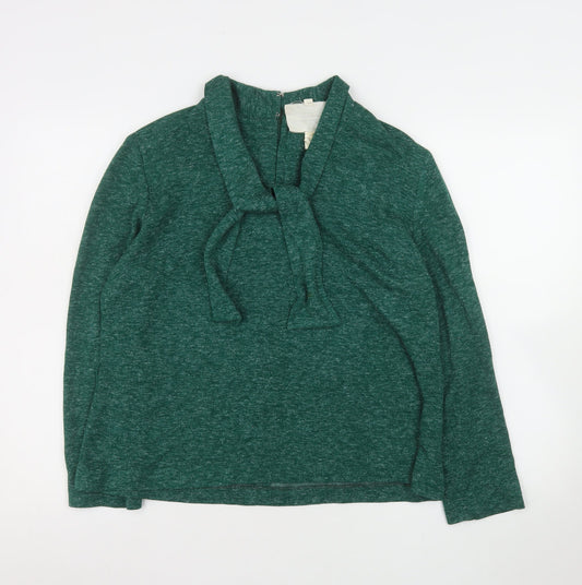 David Gibson Women’s Green Long Sleeve Tie Neck Tunic Blouse Size 20
