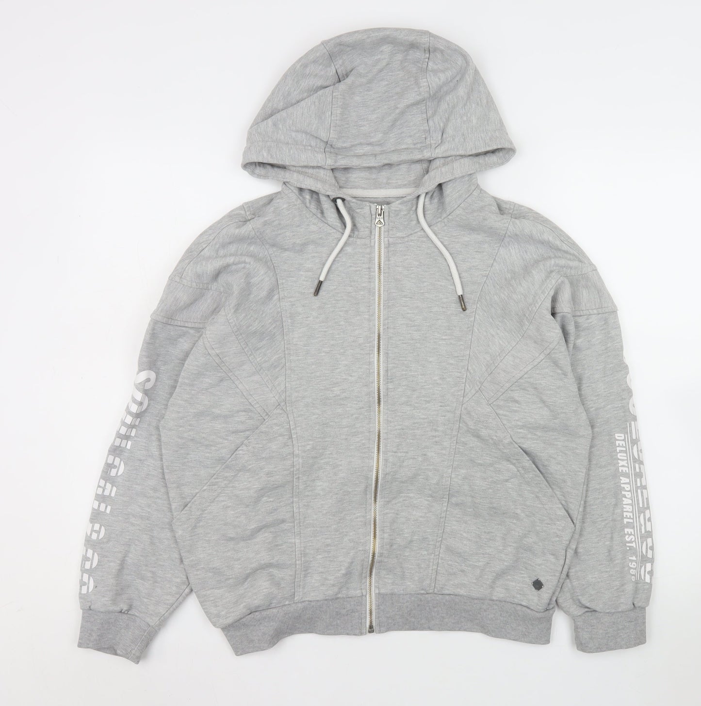 SoulCal & Co Men’s Grey Hooded Full Zip Jersey Jacket Medium