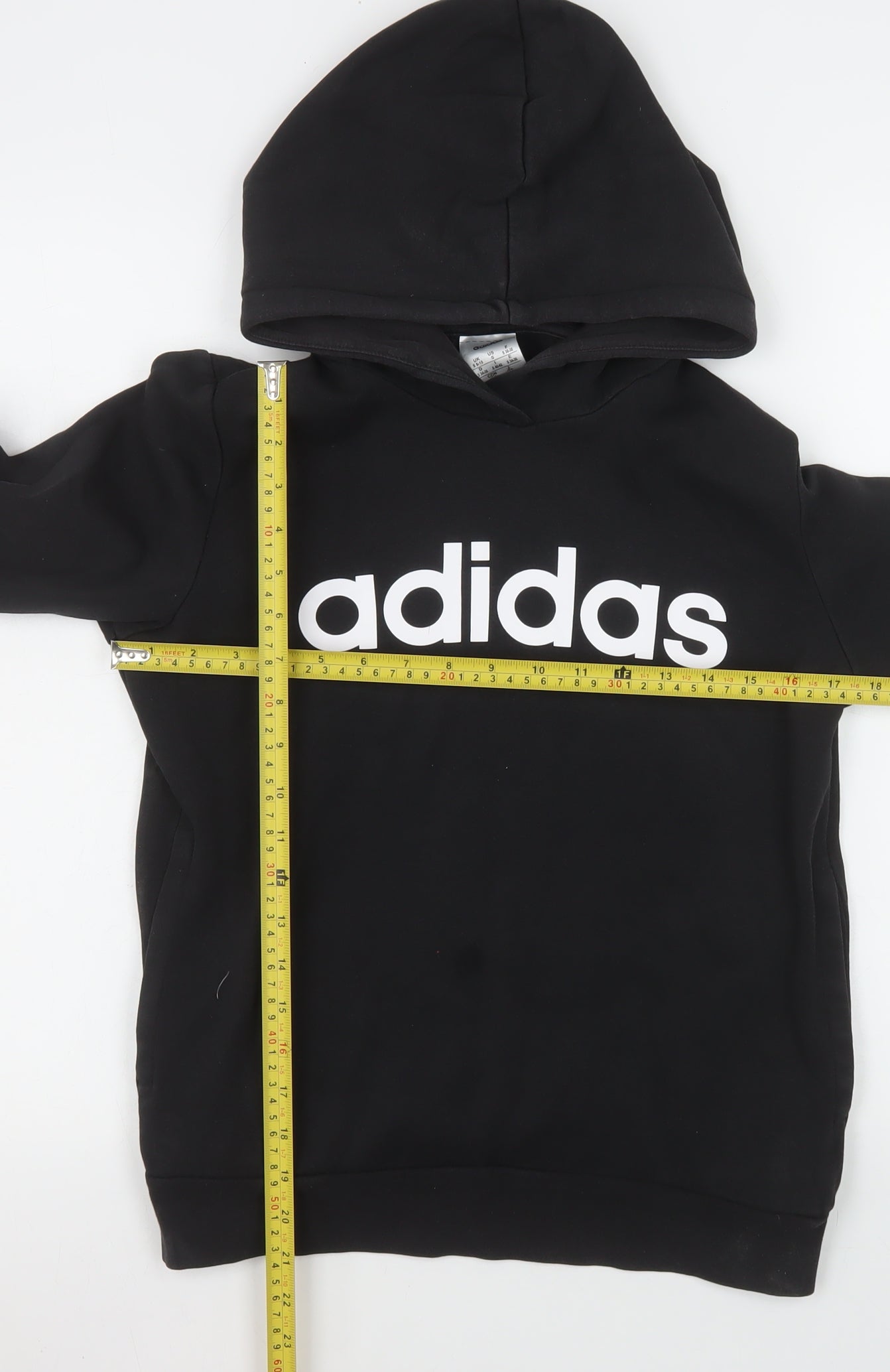 Adidas Womens Black Pullover Hoodie Size S 8-10 Cotton Blend
