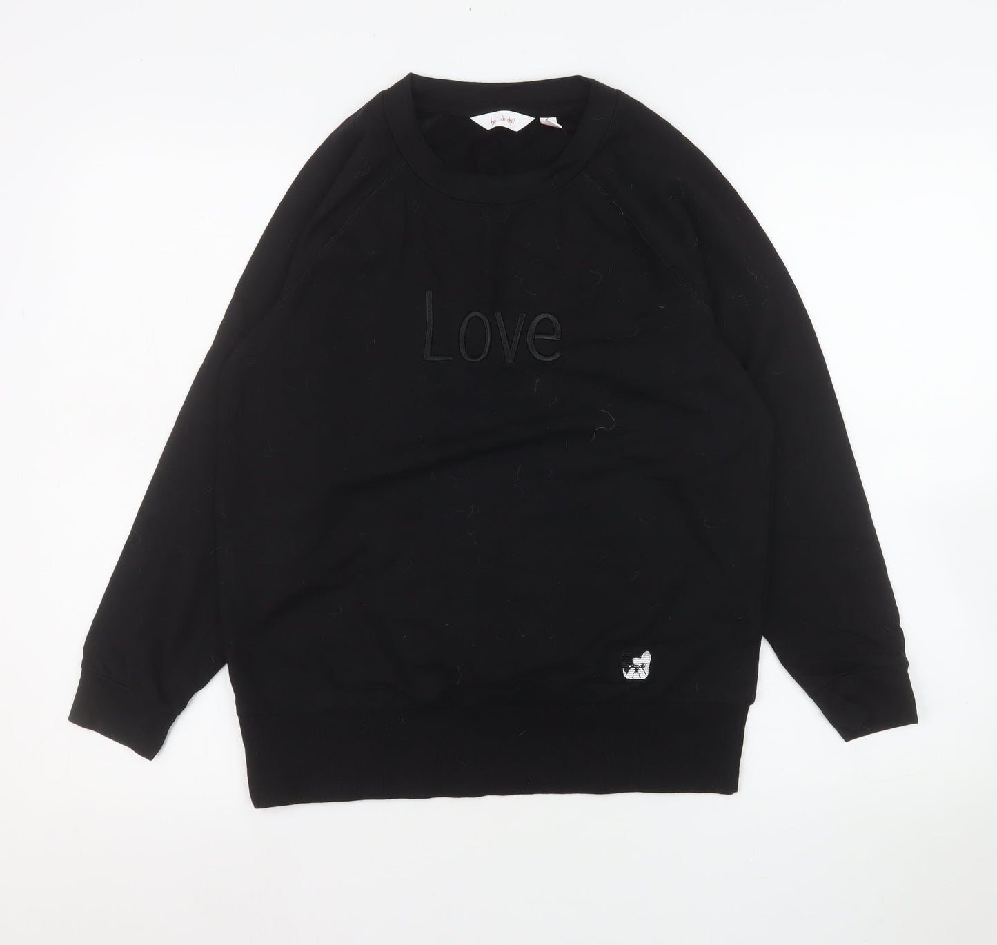 Ben de Lisi Women’s Black Love Pullover Sweatshirt Size S