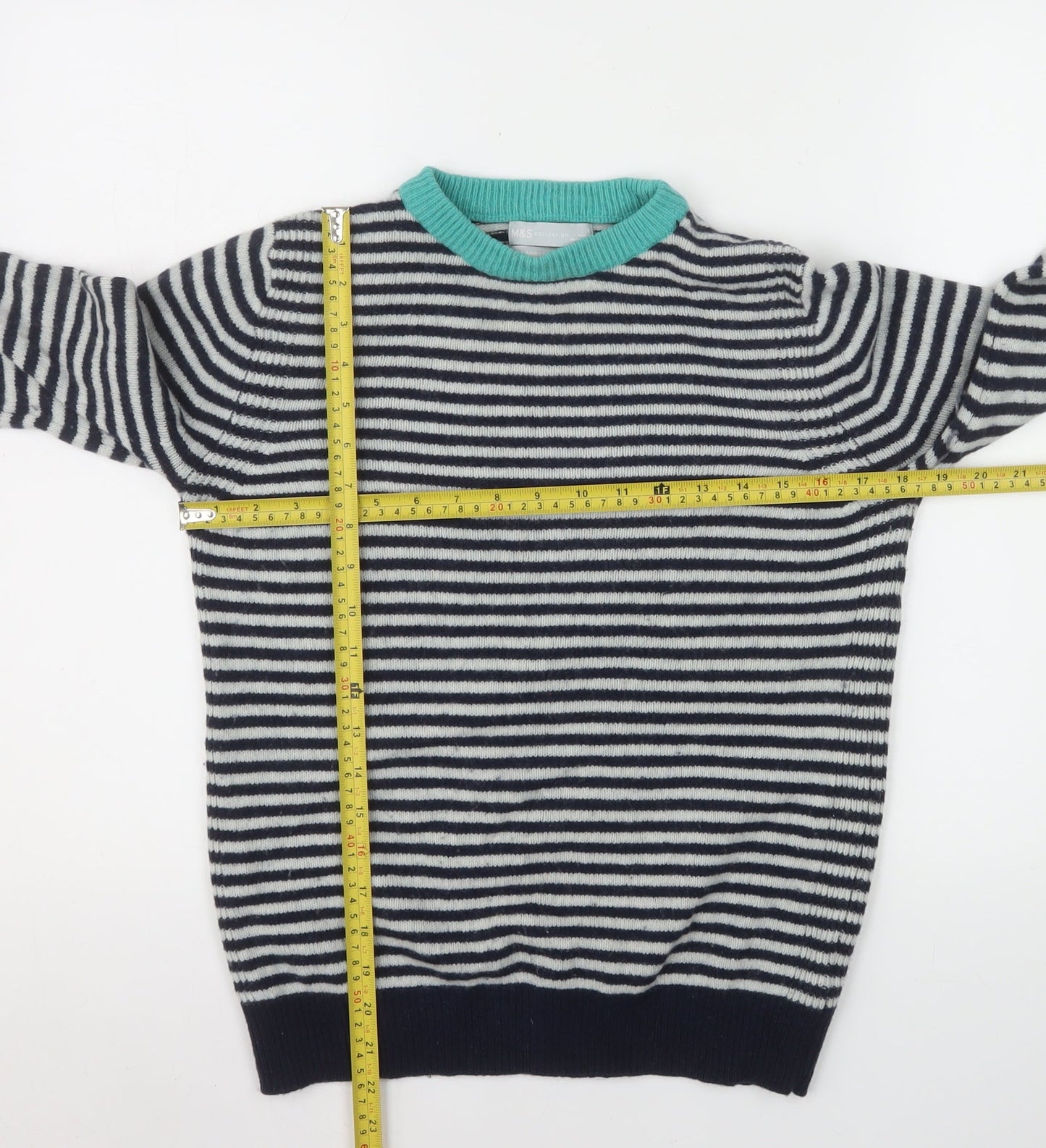 Marks and Spencer Women’s Multicoloured Striped Wool Blend Jumper Size 6