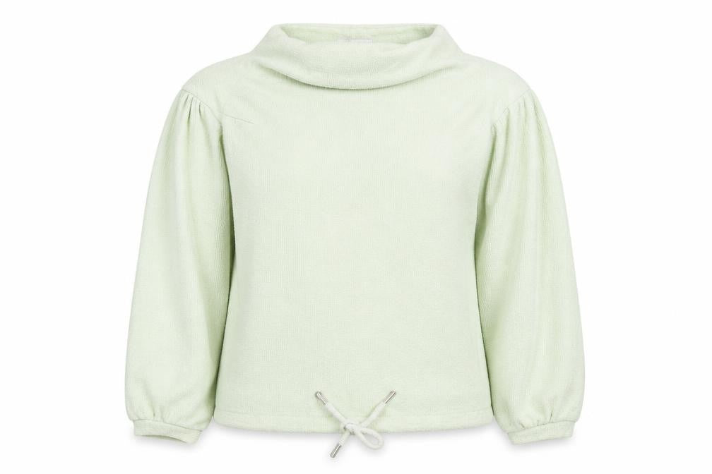 Gallery Women Green Drawstring Cowl Neck Pullover Sweatshirt L