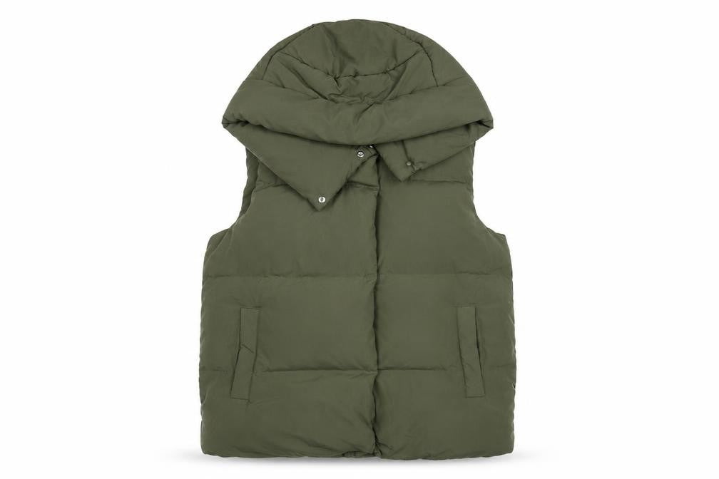Marks & Spencer Women’s Green Puffer Hooded Waistcoat Size 12