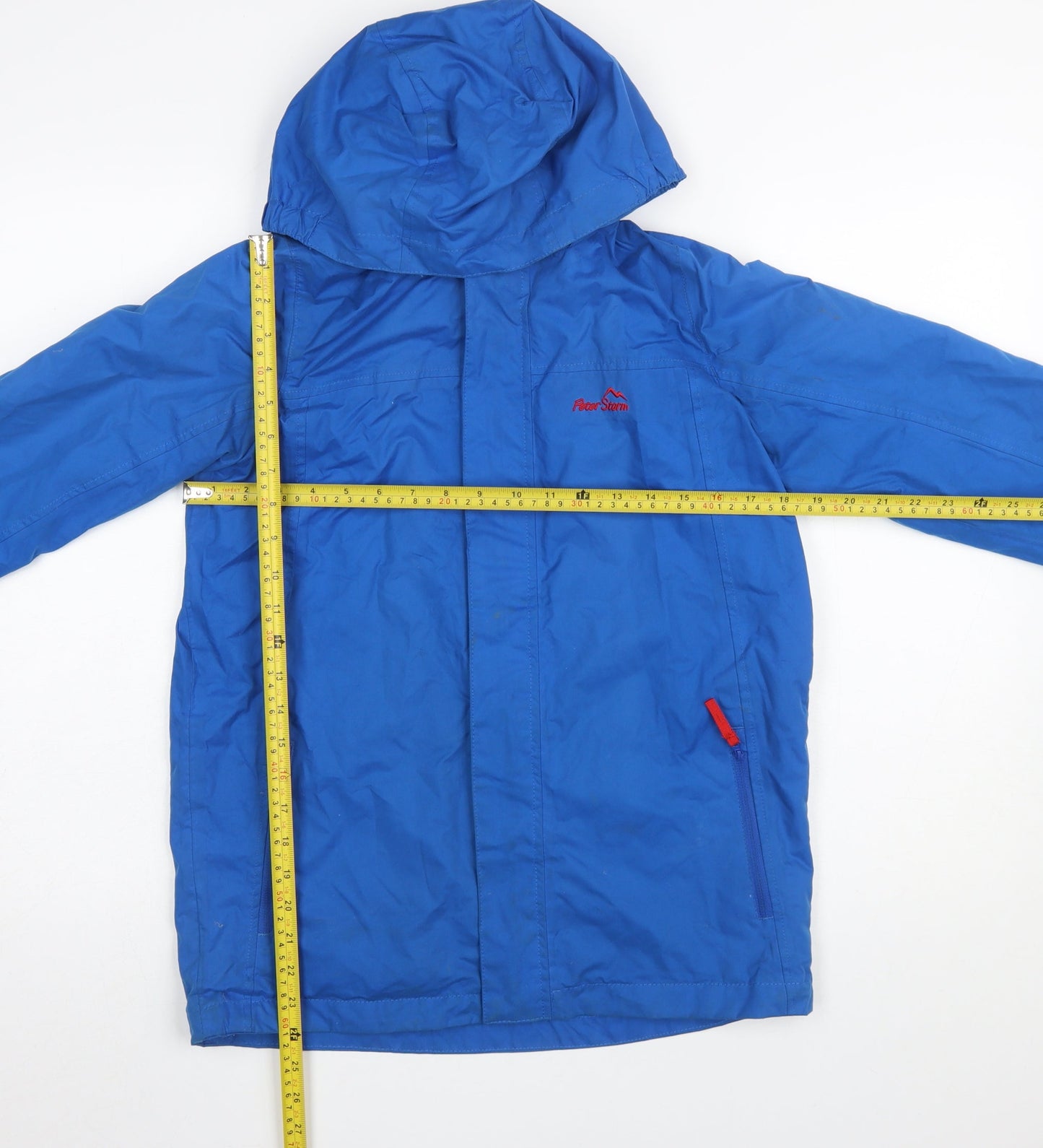 Peter Storm Boys Blue Hooded Waterproof Rain Coat Jacket 13 Years