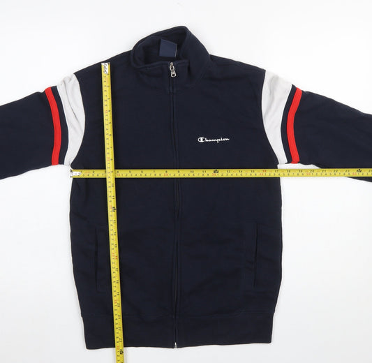 Champion Men's Blue Full Zip Sweatshirt Small Logo Sports Top