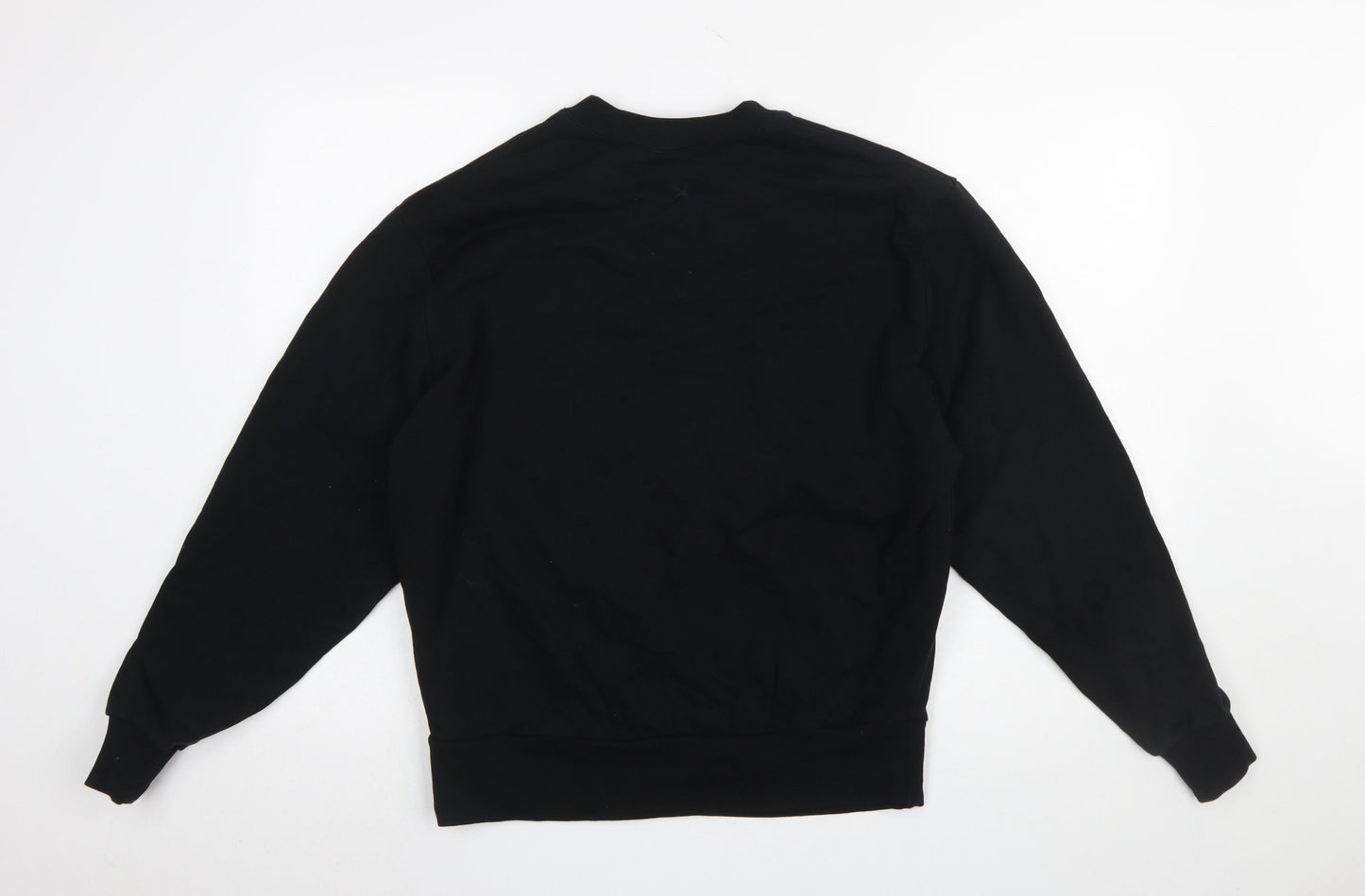Collusion Men's Black XS Cotton Crew Neck Pullover Sweatshirt