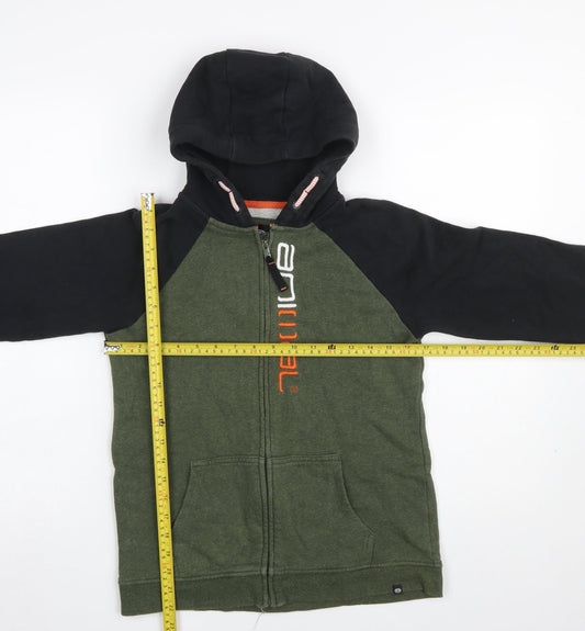 Animal Boys Green Black Full Zip Hoodie 13 Years Cotton Blend