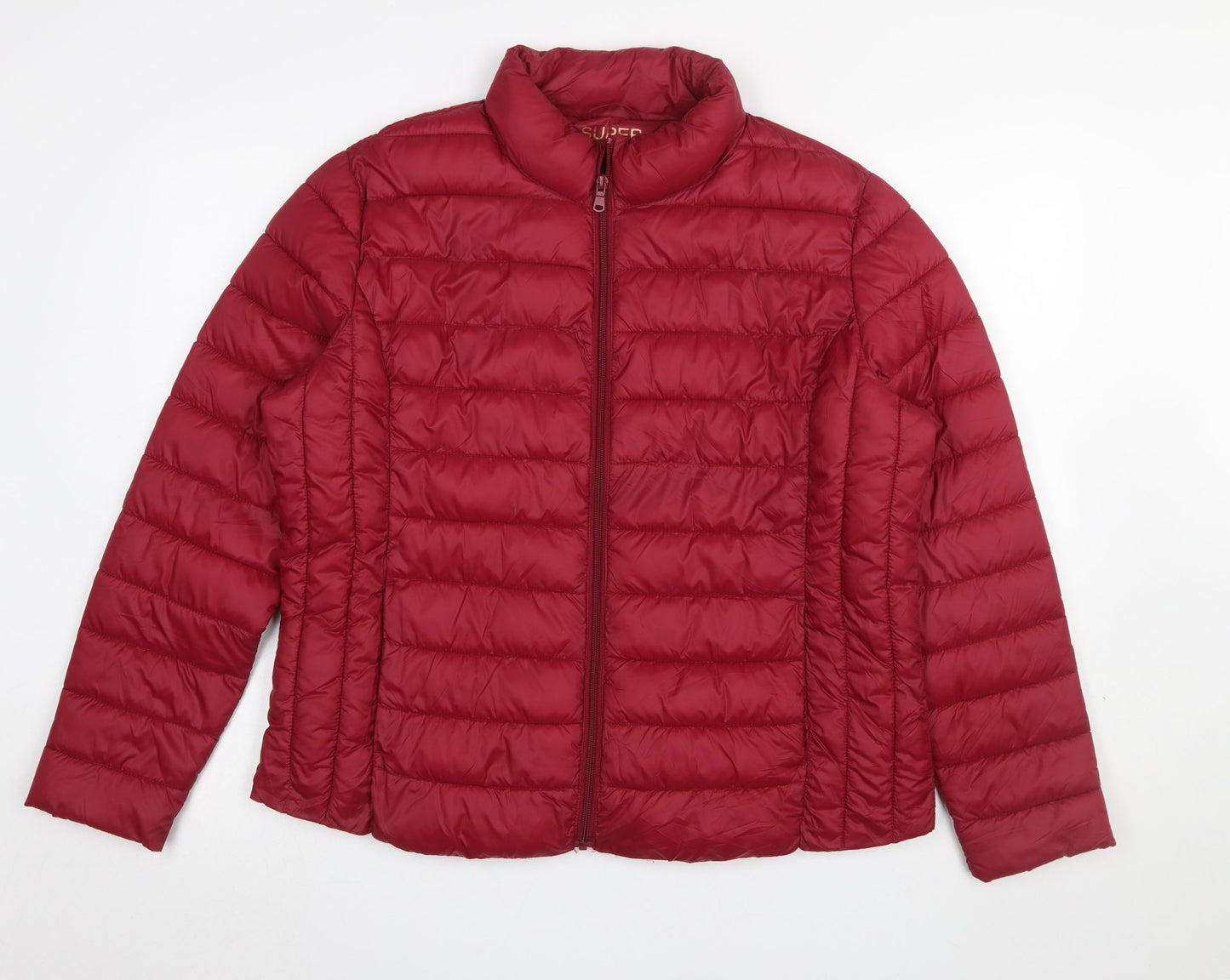 Primark Women Red XL Quilted Puffer Jacket Lightweight Zip Coat