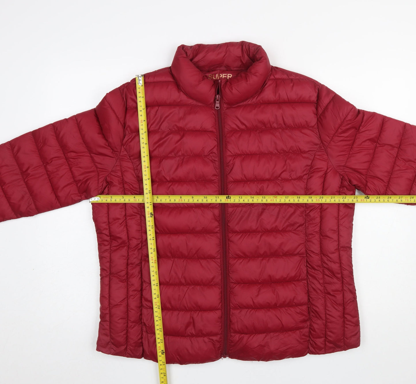 Primark Women Red XL Quilted Puffer Jacket Lightweight Zip Coat