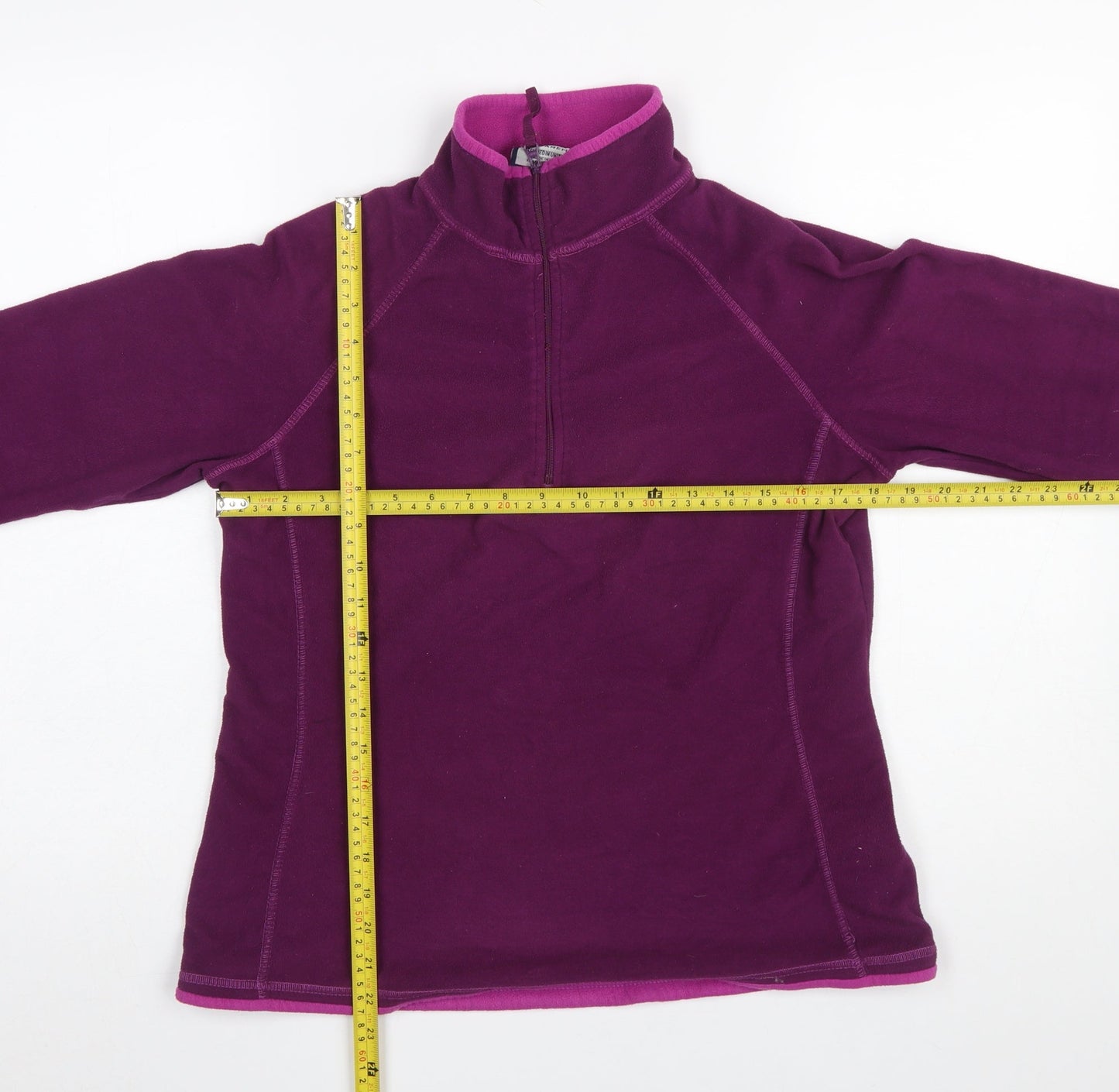 Mountain Warehouse Women Purple Fleece 1/4 Zip Pullover UK 12