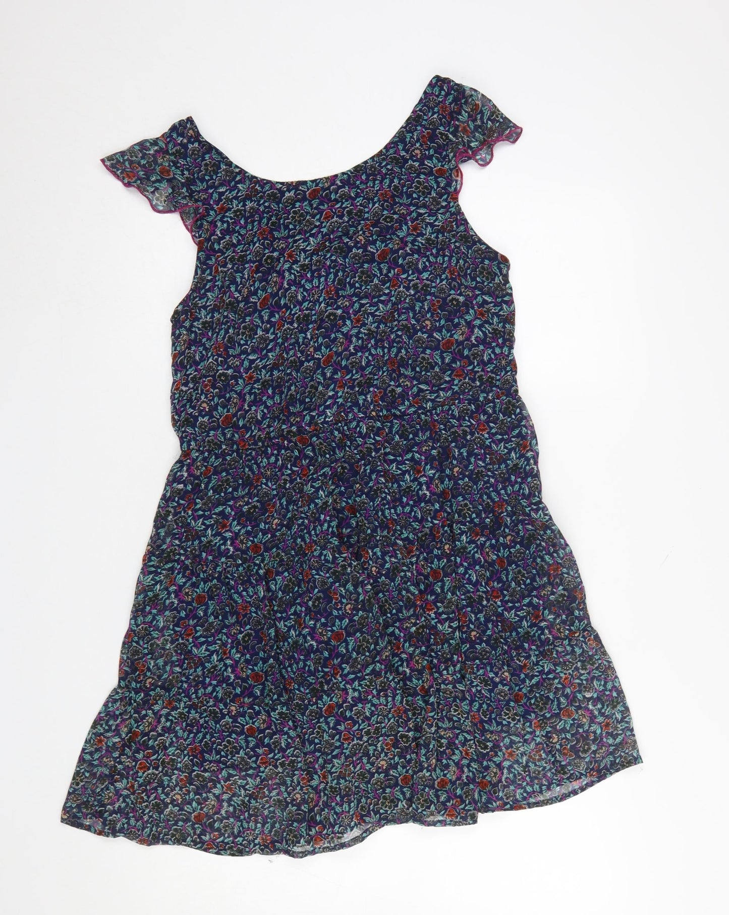 Band of Gypsies Women's Multicoloured Floral Fit & Flare Short Dress S