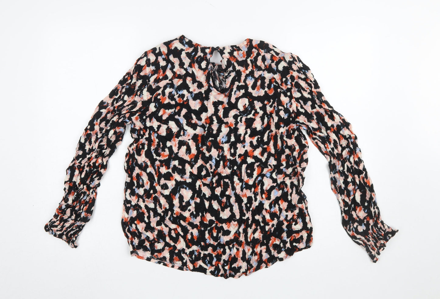 Next Women’s Multicoloured Animal Print Long Sleeve Viscose Tunic Blouse Size 16