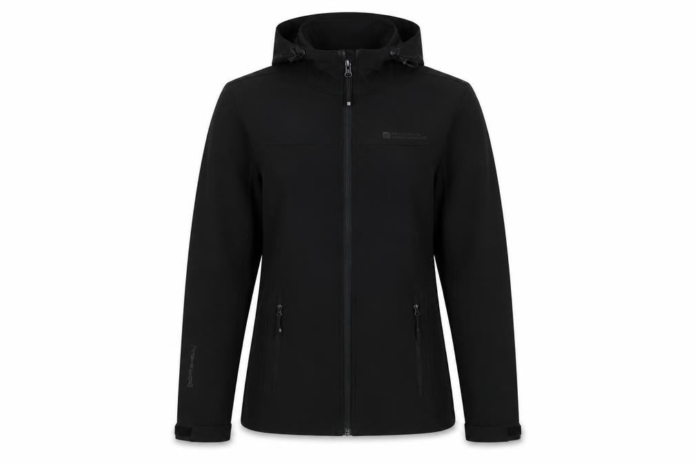 Mountain Warehouse Women's Black Softshell Hooded Jacket Size 6