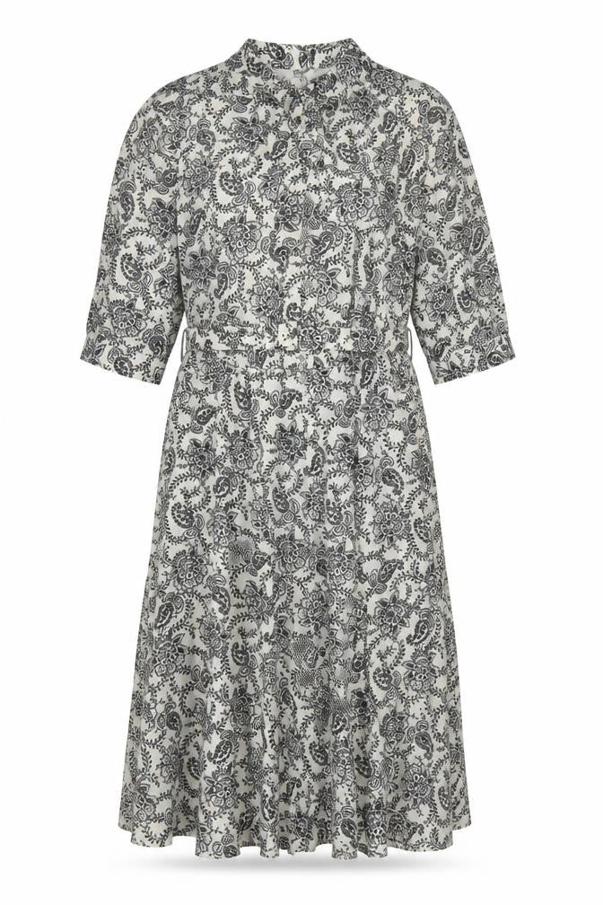 Marks and Spencer Women White Paisley Shirt Dress Size 14