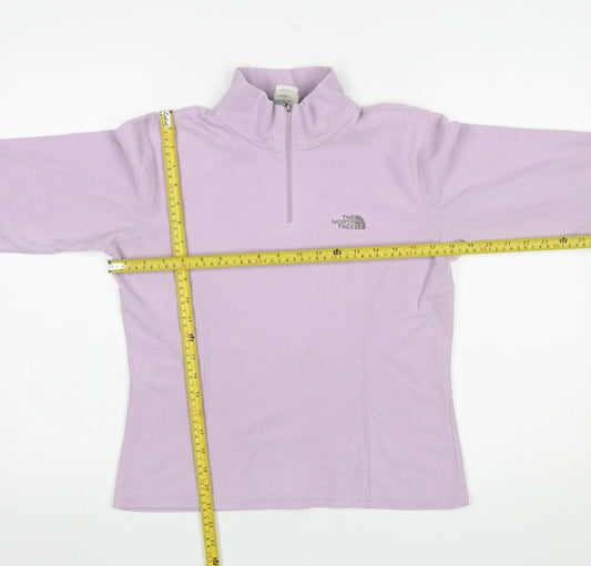 The North Face Women's Purple Fleece 1/4 Zip Pullover Sweatshirt S