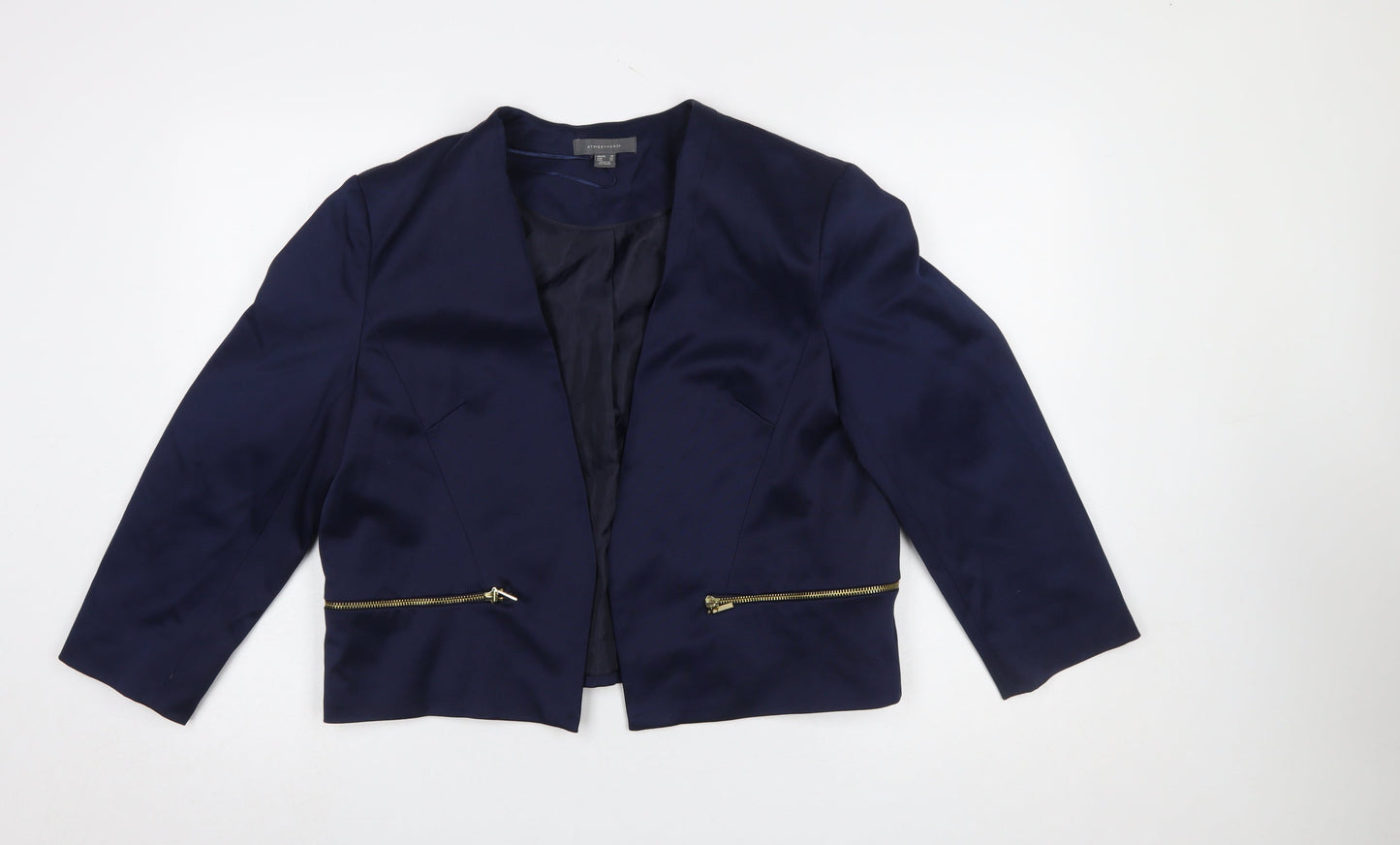 Atmosphere Women's Blue Cropped Shawl Blazer Size 18