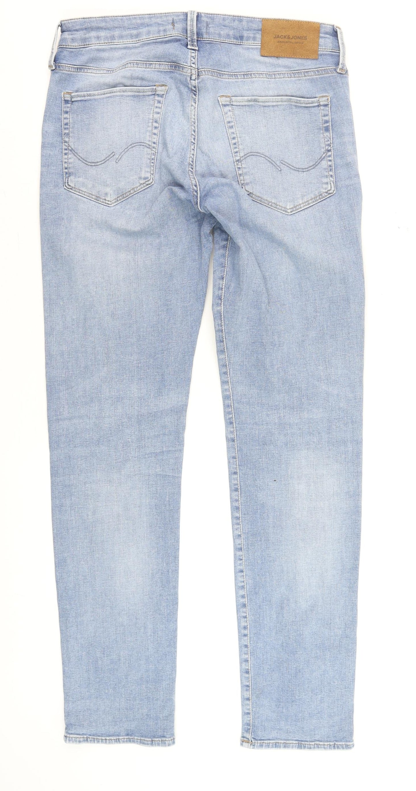 Jack & Jones Men's Blue Slim Straight Jeans 32W 32L Denim Comfort Fit