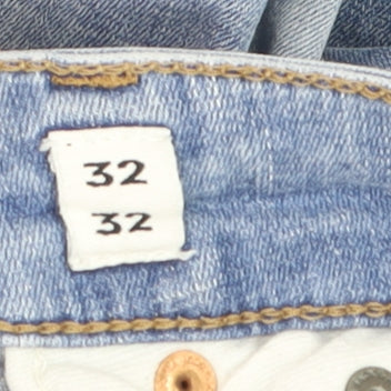 Jack & Jones Men's Blue Slim Straight Jeans 32W 32L Denim Comfort Fit