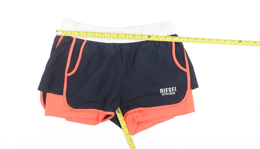 Diesel Activewear Men's Navy & Coral Running Shorts Size S