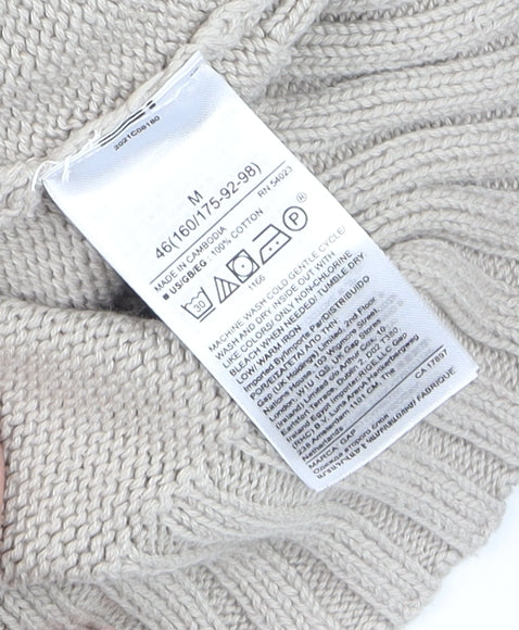 GAP Men's Beige Cotton Crew Neck Pullover Jumper Size M