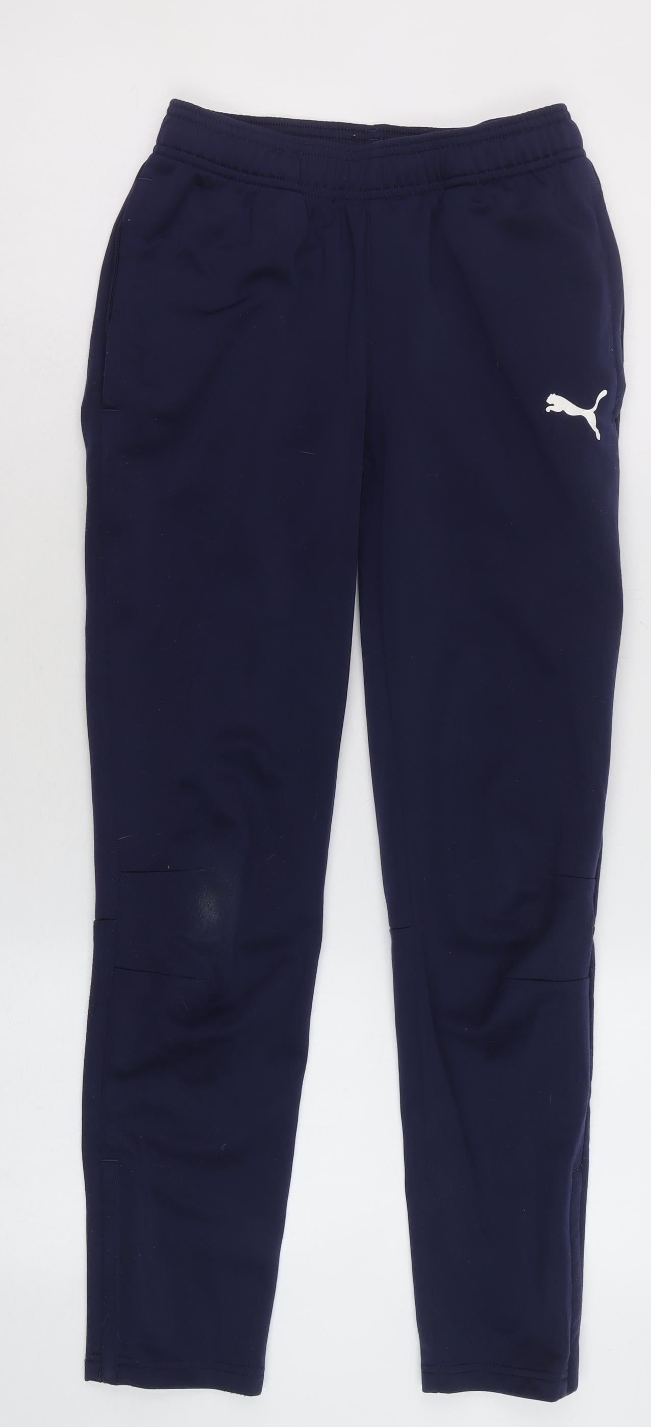 Puma Boys Blue 11-12 Years Track Pants Regular Fit Tapered Sports Trousers