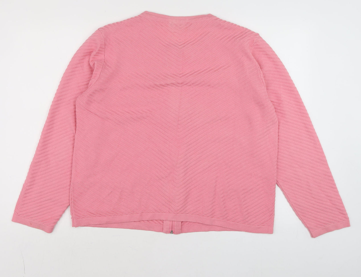 Twist Womens Pink Full Zip Knit Jumper Size 18