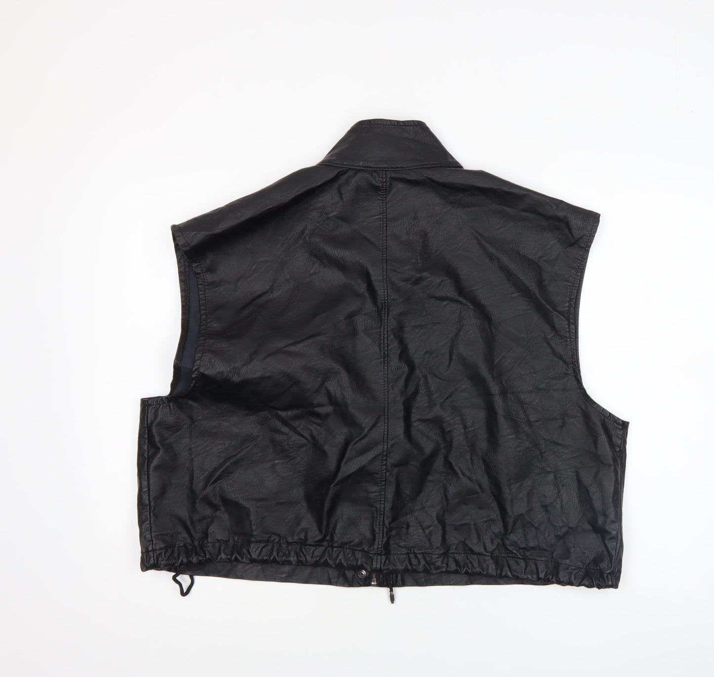 I SAW IT FIRST Women’s Black Faux Leather Biker Waistcoat Size 10