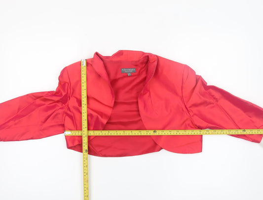 Pifer & Mayka Women's Red Cropped Satin Blazer Size 12