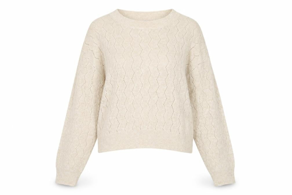 Vero Moda Women’s Beige Cable Knit Pullover Jumper Size M