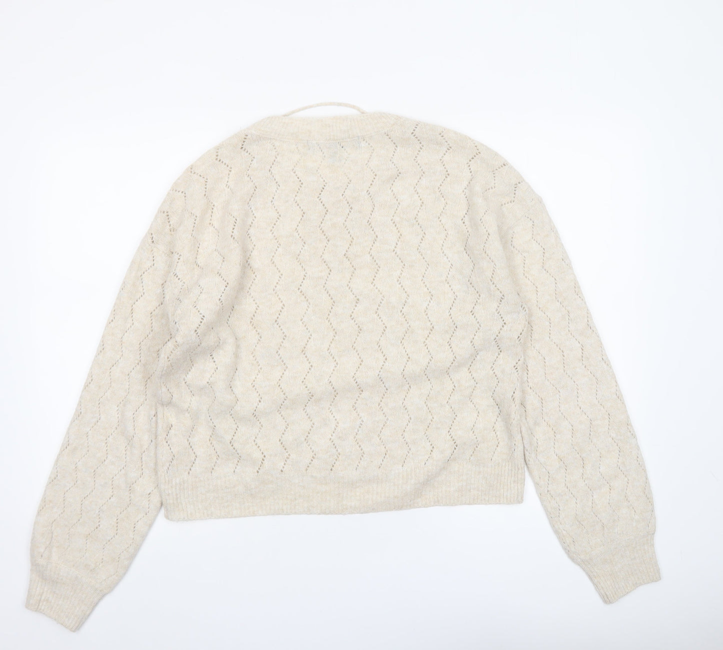 Vero Moda Women’s Beige Cable Knit Pullover Jumper Size M