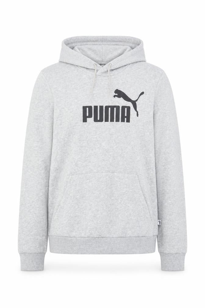 Front view of Puma Women's Grey Pullover Hoodie, size 14, Hooded Sweatshirt