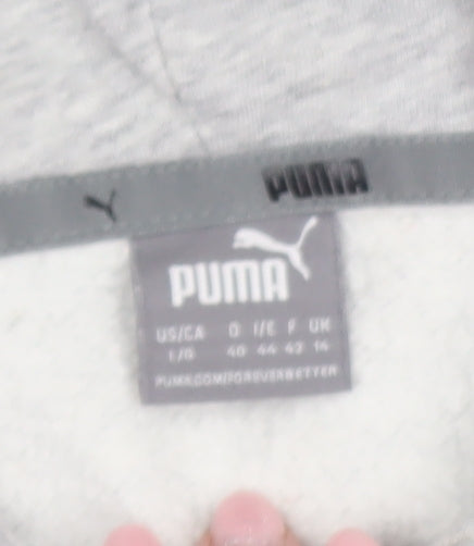 Puma Women's Grey Pullover Hoodie Size 14 Hooded Sweatshirt