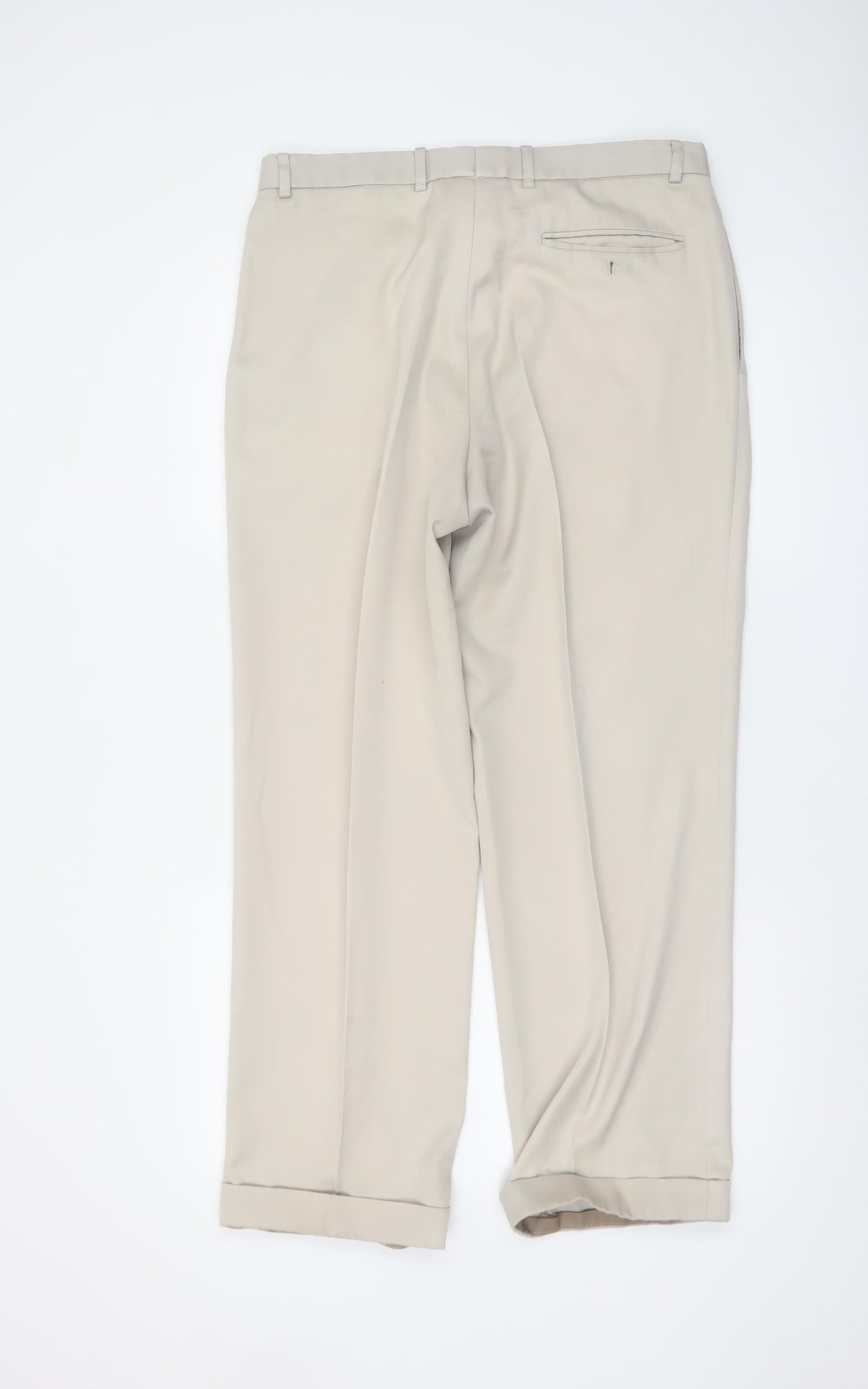 Bertolucci Men's Beige Pleated Dress Trousers Size 34W 29.5L