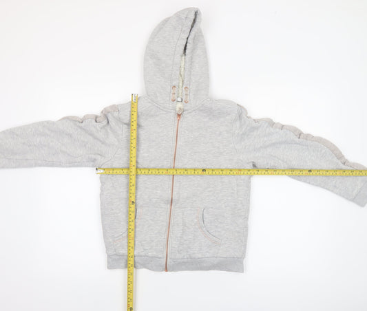 Marks and Spencer Girls Grey Full Zip Fleece Lined Hoodie 11-12 Years