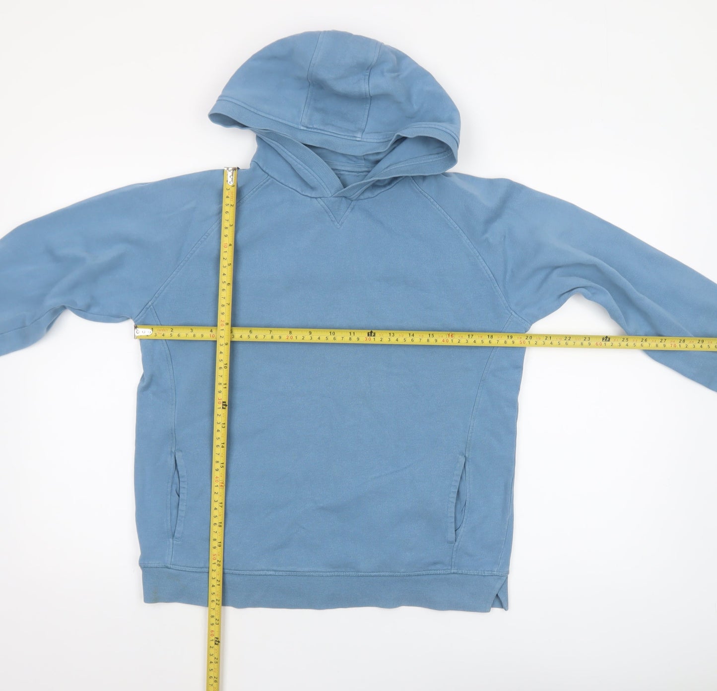 John Lewis Boys Blue Pullover Hoodie 12 Years 100% Cotton Casual