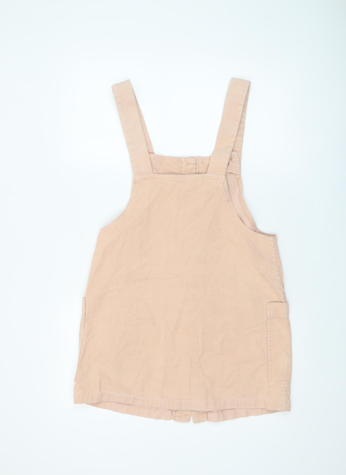 MNG Women Beige Corduroy Pinafore Dress XS Casual Short