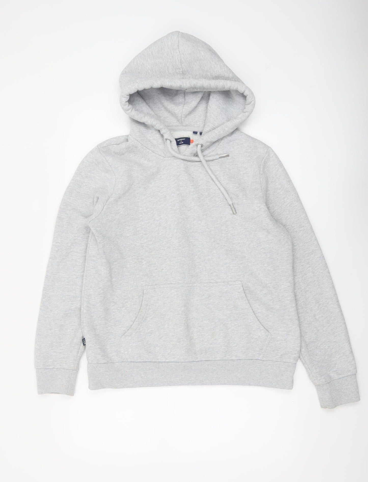 Superdry Women's Grey Pullover Hoodie Size 14 UK Cotton Blend Casual