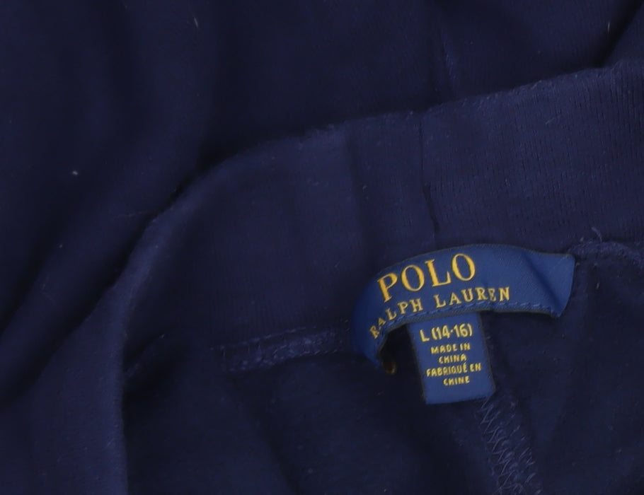 Ralph Lauren Boys Blue Jogger Sweatpants L 14-16 Years Cotton Fleece