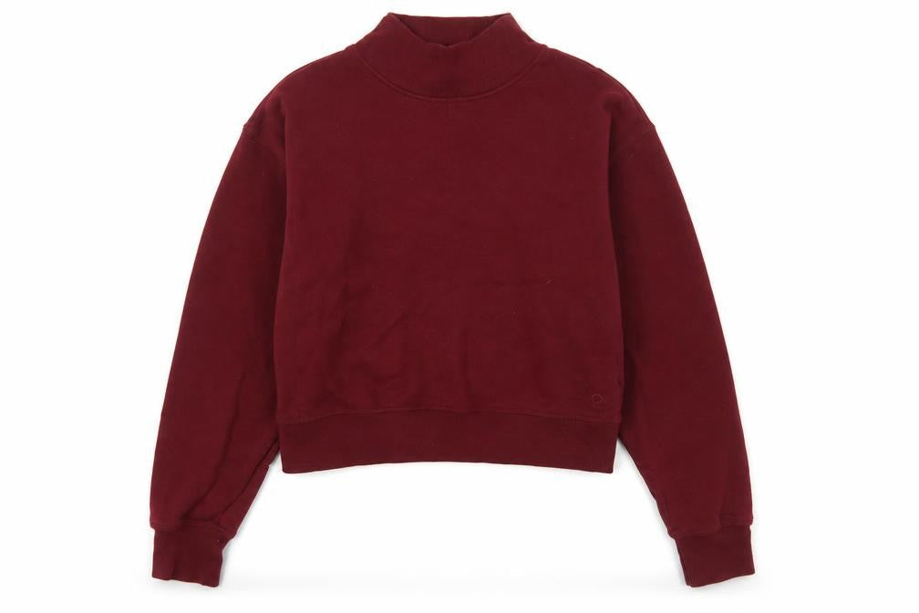 Marks and Spencer Women's Burgundy Mock Neck Pullover Sweatshirt Size 10