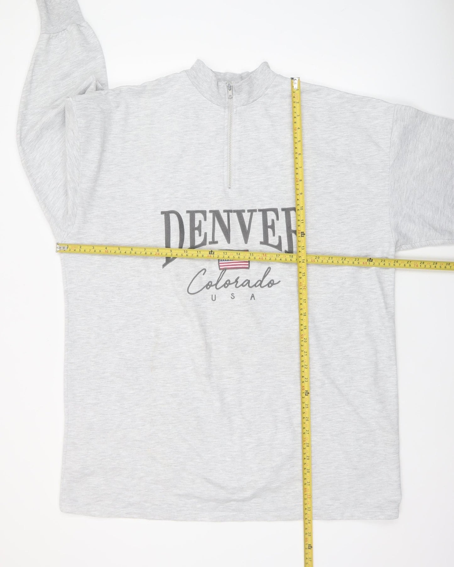 ASOS Design Women Grey 1/4 Zip Denver Graphic Sweatshirt Size 14