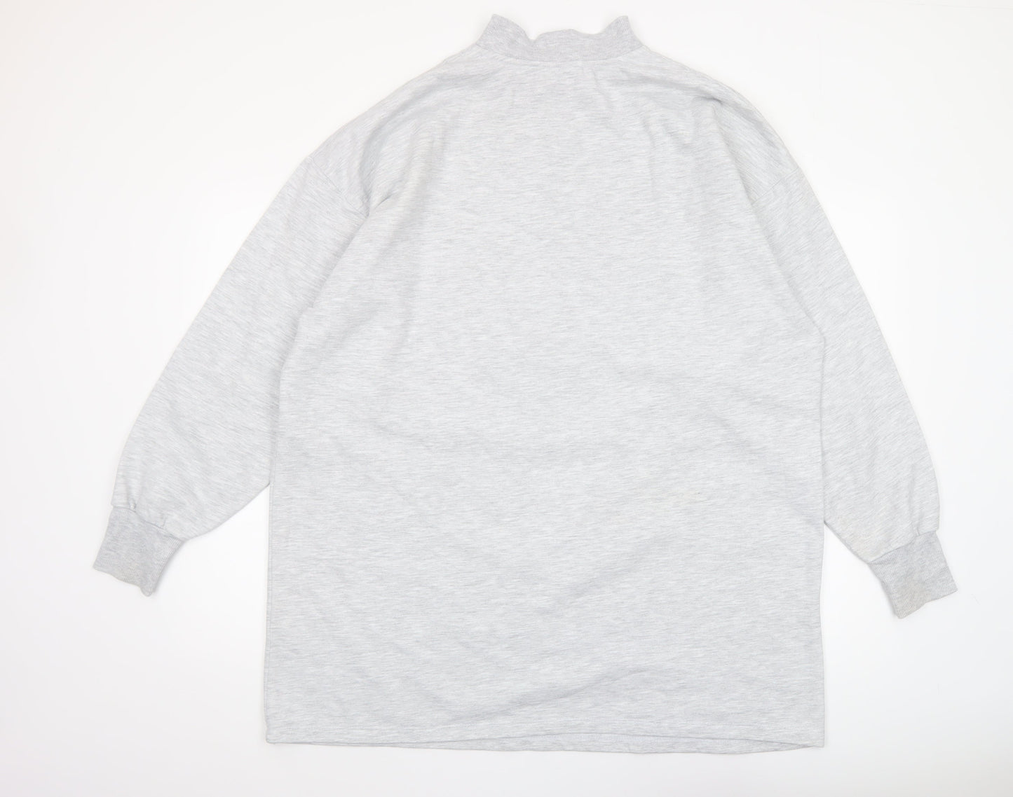 ASOS Design Women Grey 1/4 Zip Denver Graphic Sweatshirt Size 14