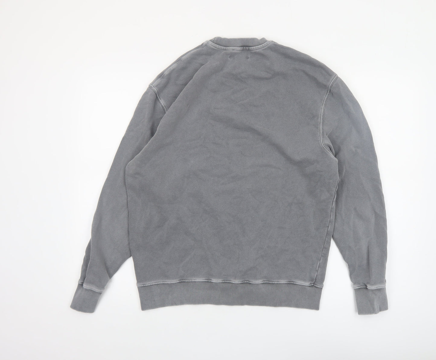 COS Men's Grey Relaxed Fit Long Sleeve Cotton Sweatshirt S