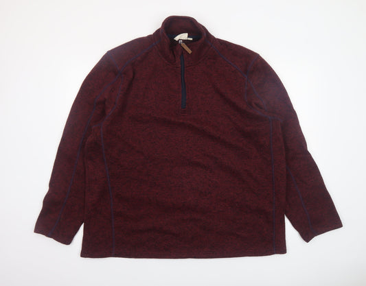 Mountain Warehouse Men's Red 1/4 Zip Fleece Sweatshirt Size L