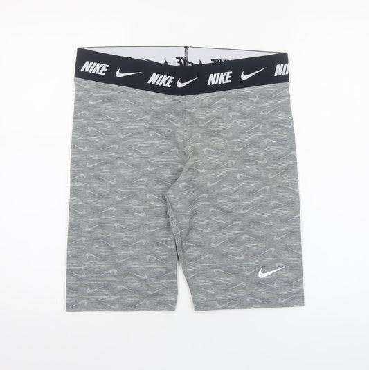 Nike Womens Grey Tight Fit Biker Shorts XL Cotton Blend Activewear