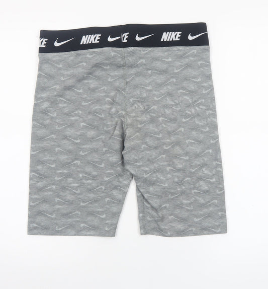 Nike Womens Grey Tight Fit Biker Shorts XL Cotton Blend Activewear