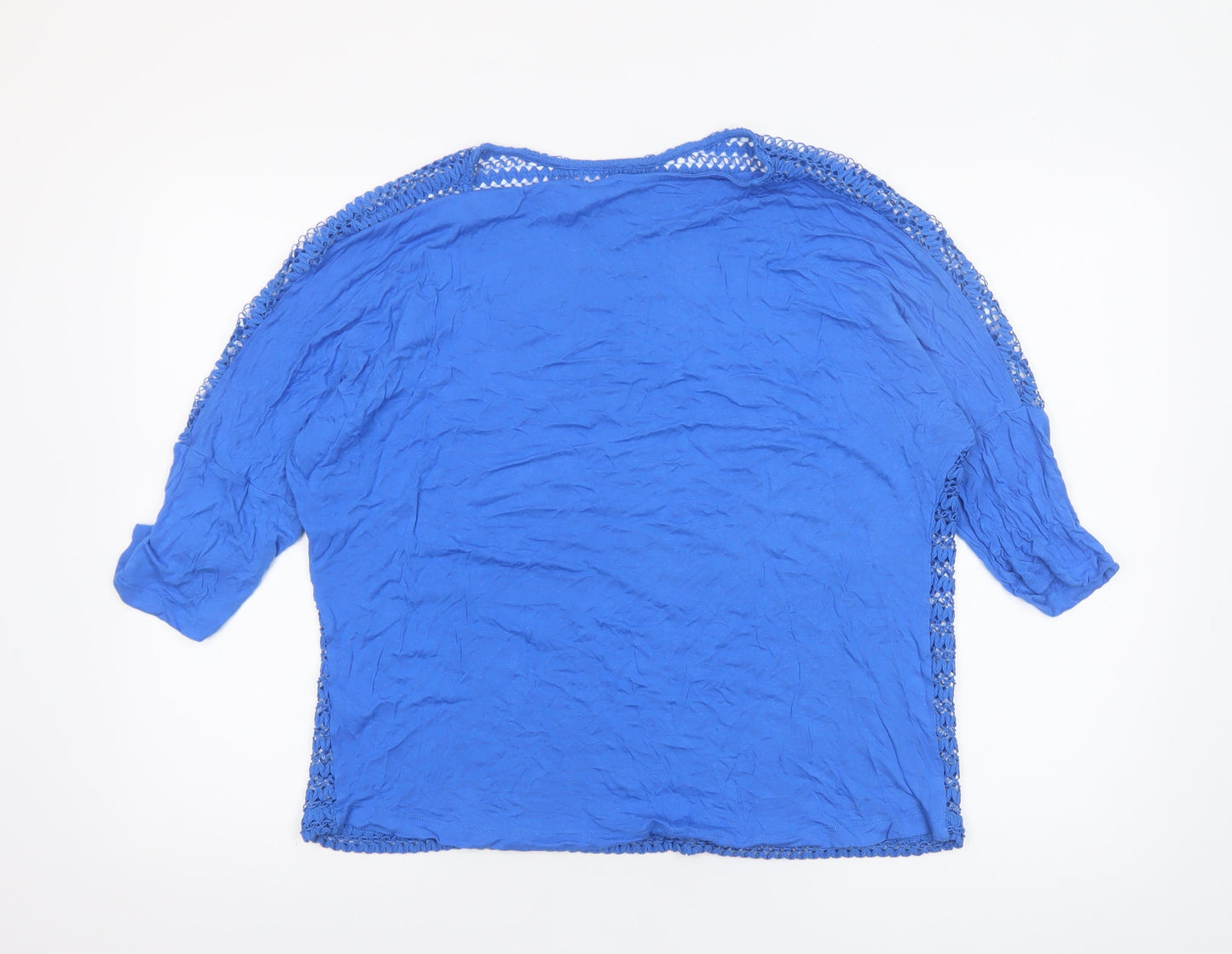 Savida Women’s Blue Crochet 3/4 Sleeve Camisole Blouse Size 16