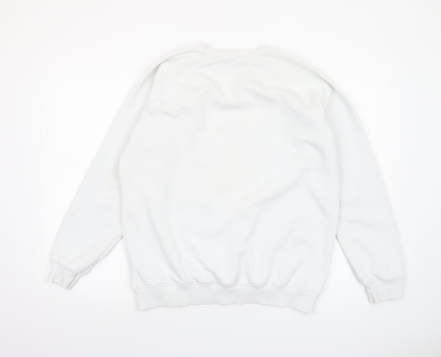 Adidas Men's White Medium Crew Neck Pullover Sweatshirt