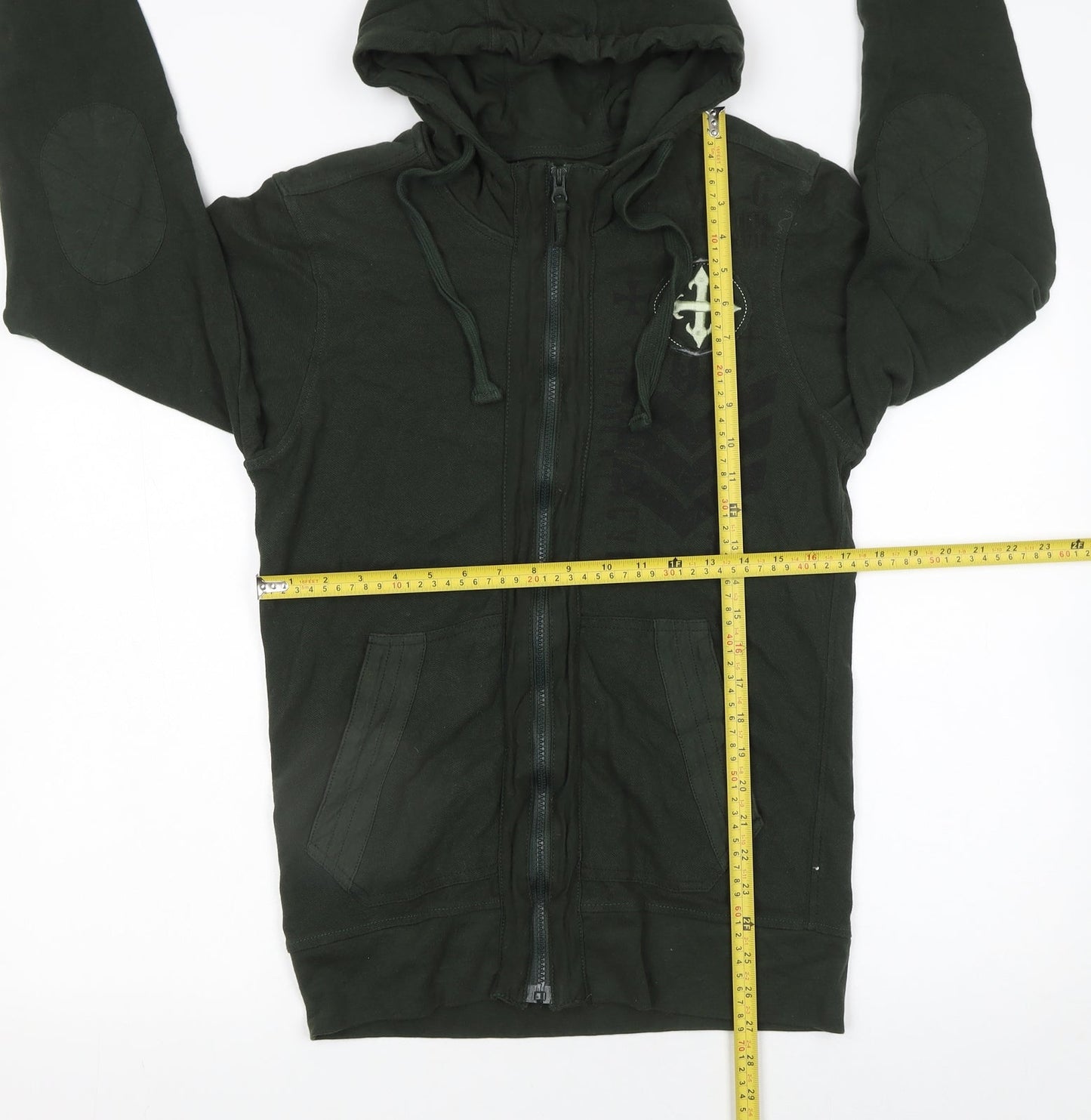 Black Jack Men's Green Full Zip Hoodie Size S Army Style Cotton